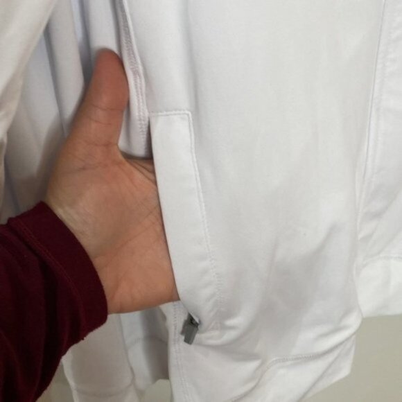 Nola Women White Long Sleeve Zip Up Activewear Jacket Sweater Plus Size 2X - Picture 4 of 14
